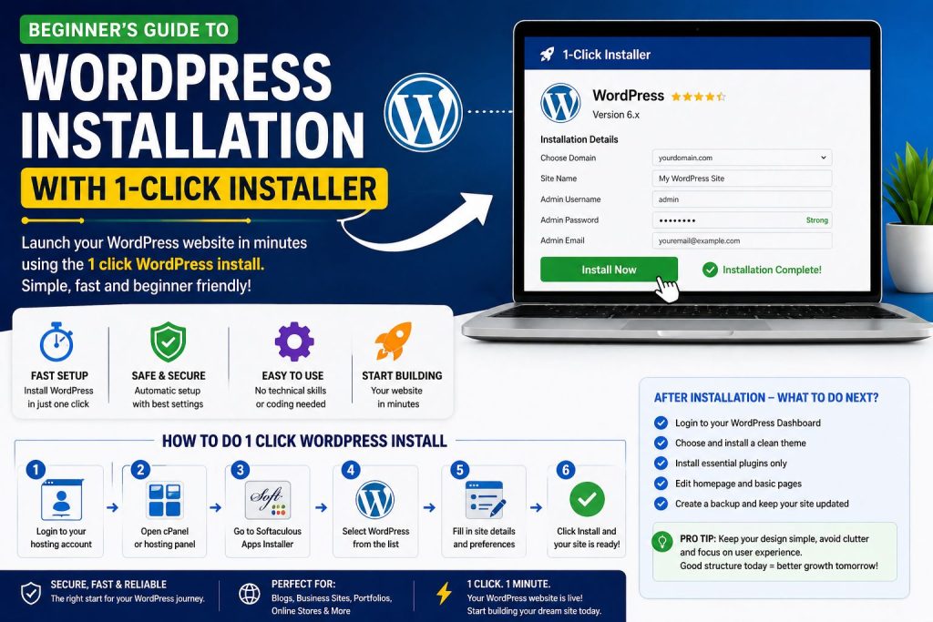 1 click WordPress install